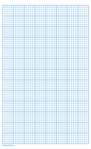 5 Squares Per Inch Blue Graph Paper  - Legal