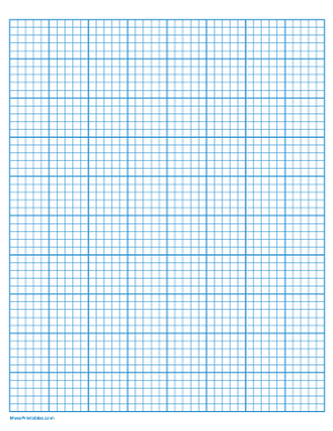 5 Squares Per Inch Blue Graph Paper  - Letter