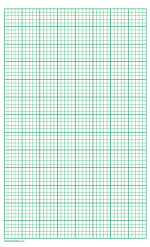 5 Squares Per Inch Green Graph Paper  - Legal