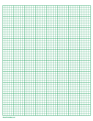 5 Squares Per Inch Green Graph Paper  - Letter