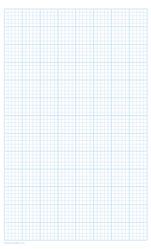 5 Squares Per Inch Light Blue Graph Paper  - Legal