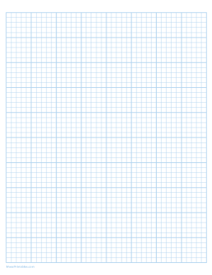 5 Squares Per Inch Light Blue Graph Paper  - Letter