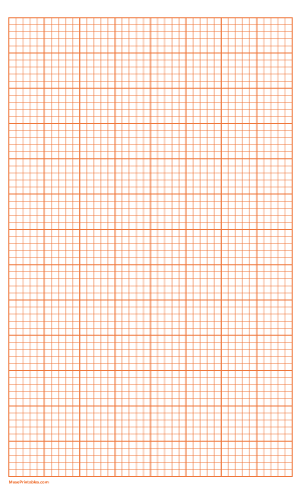 5 Squares Per Inch Orange Graph Paper  - Legal