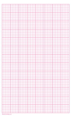 5 Squares Per Inch Pink Graph Paper  - Legal