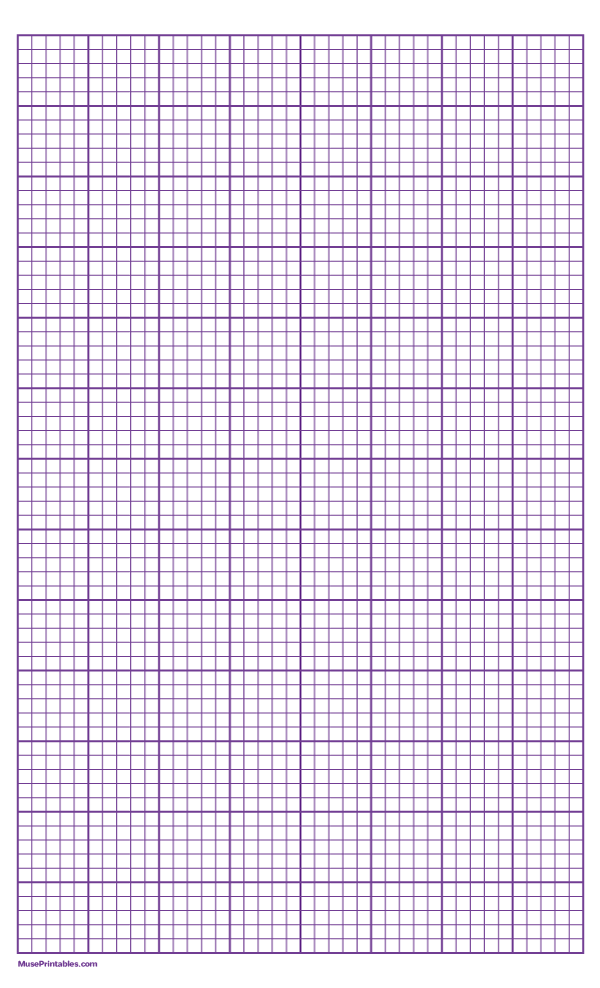 5 Squares Per Inch Purple Graph Paper : Legal-sized paper (8.5 x 14)