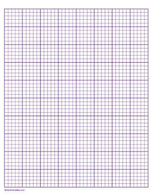 5 Squares Per Inch Purple Graph Paper  - Letter