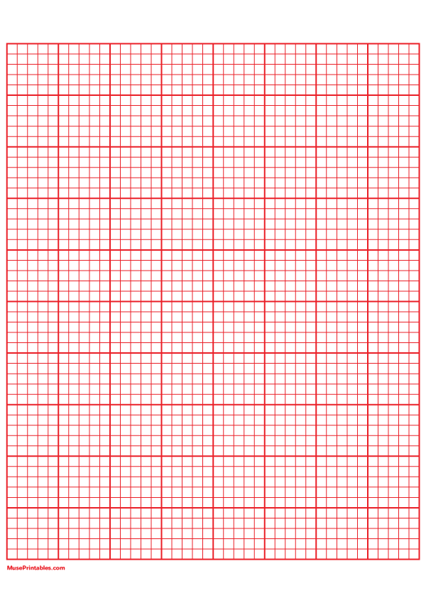 5 Squares Per Inch Red Graph Paper : A4-sized paper (8.27 x 11.69)