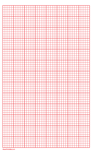 5 Squares Per Inch Red Graph Paper  - Legal
