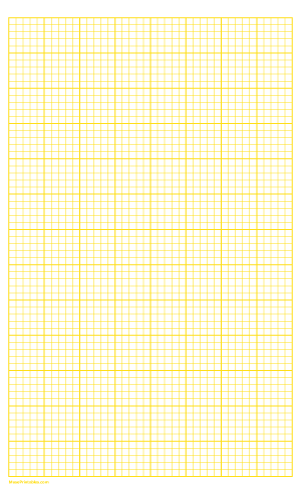 5 Squares Per Inch Yellow Graph Paper  - Legal