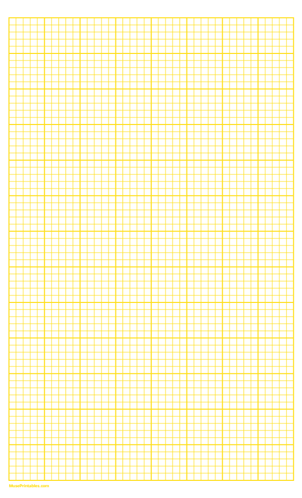 5 Squares Per Inch Yellow Graph Paper : Legal-sized paper (8.5 x 14)
