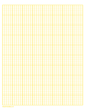 5 Squares Per Inch Yellow Graph Paper  - Letter
