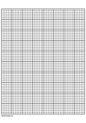 6 Squares Per Inch Black Graph Paper  - A4