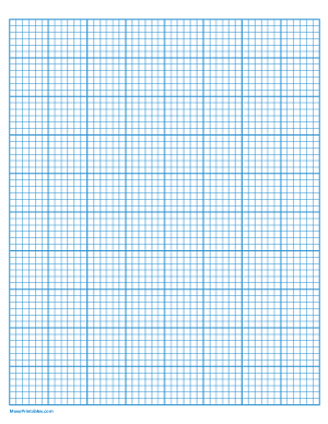 6 Squares Per Inch Blue Graph Paper  - Letter