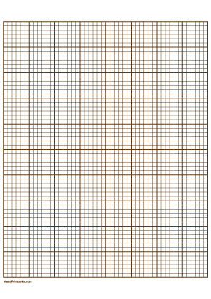 6 Squares Per Inch Brown Graph Paper  - A4