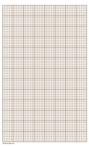 6 Squares Per Inch Brown Graph Paper  - Legal