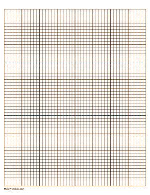 6 Squares Per Inch Brown Graph Paper  - Letter