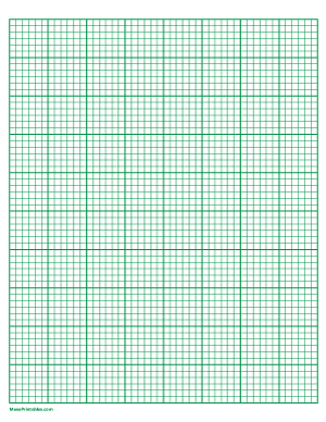 6 Squares Per Inch Green Graph Paper  - Letter
