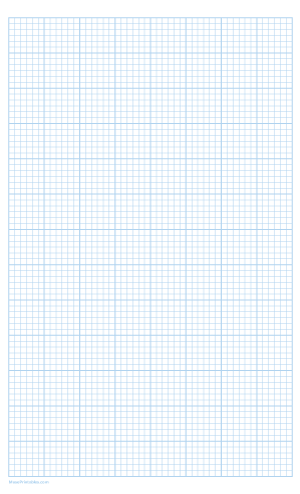 6 Squares Per Inch Light Blue Graph Paper  - Legal