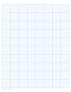 6 Squares Per Inch Light Blue Graph Paper  - Letter