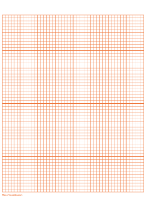 6 Squares Per Inch Orange Graph Paper  - A4