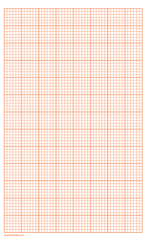 6 Squares Per Inch Orange Graph Paper  - Legal