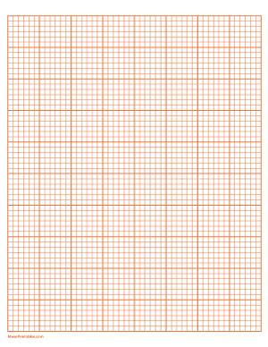 6 Squares Per Inch Orange Graph Paper  - Letter