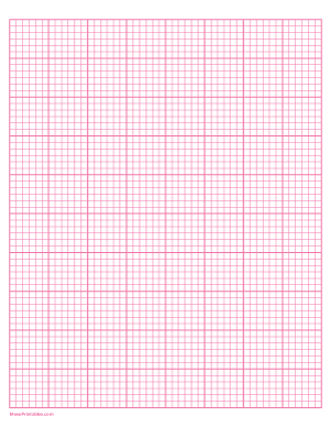 6 Squares Per Inch Pink Graph Paper  - Letter