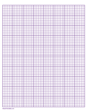 6 Squares Per Inch Purple Graph Paper  - Letter