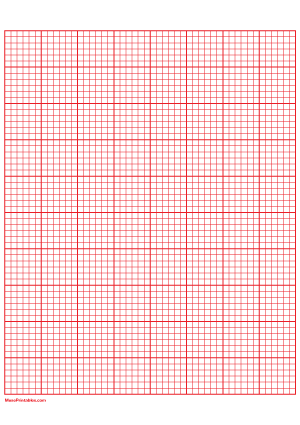 6 Squares Per Inch Red Graph Paper  - A4