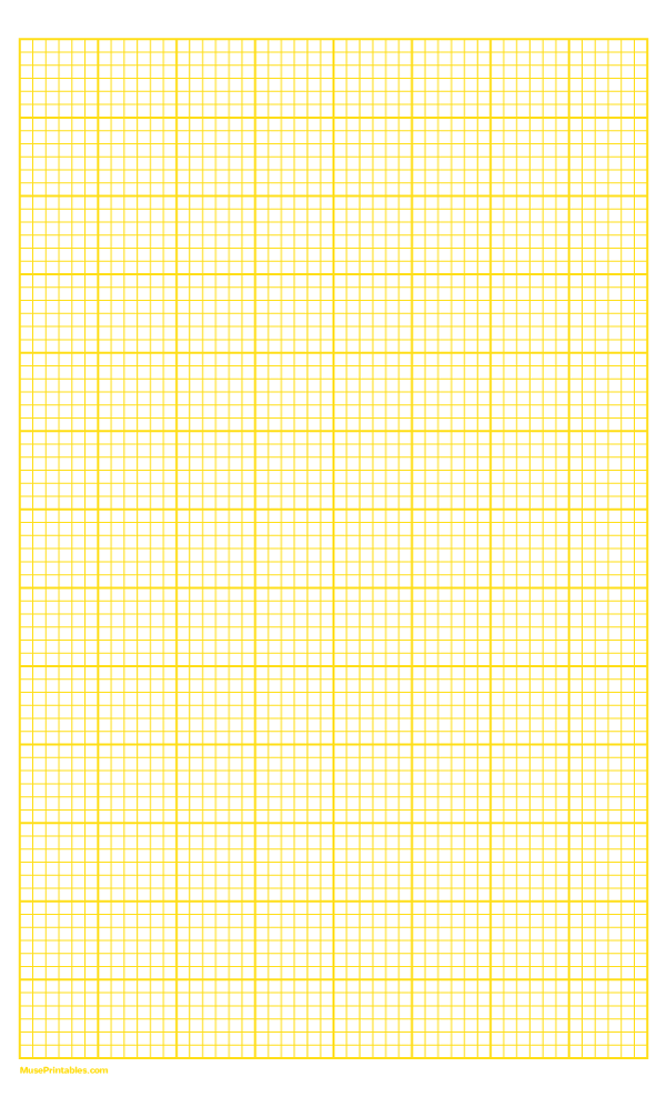 6 Squares Per Inch Yellow Graph Paper : Legal-sized paper (8.5 x 14)