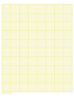 6 Squares Per Inch Yellow Graph Paper  - Letter