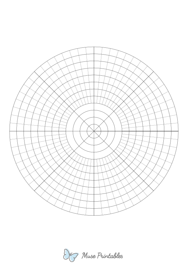 64 Spoke Polar Graph Paper : A4-sized paper (8.27 x 11.69)
