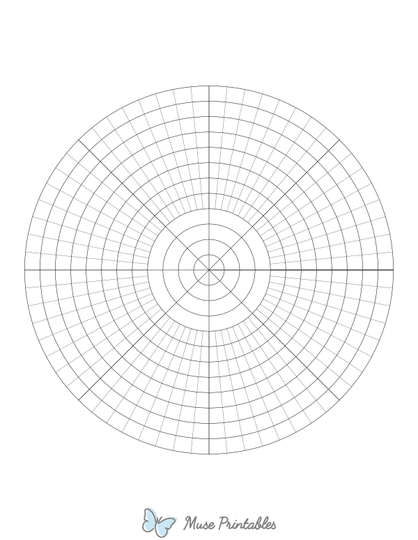 64 Spoke Polar Graph Paper : Letter-sized paper (8.5 x 11)