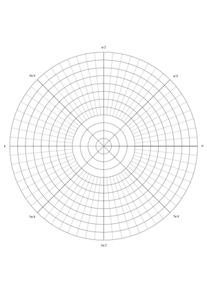 64 Spoke Radians Polar Graph Paper  - A4