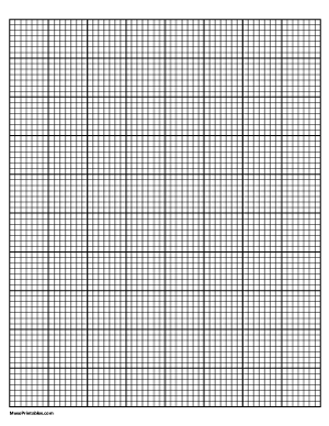 7 Squares Per Inch Black Graph Paper  - Letter