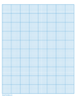 7 Squares Per Inch Blue Graph Paper  - Letter