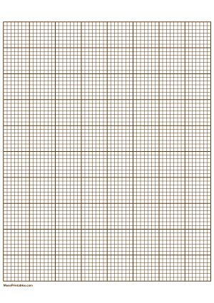 7 Squares Per Inch Brown Graph Paper  - A4
