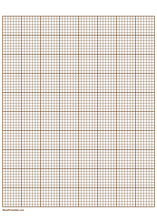7 Squares Per Inch Brown Graph Paper : A4-sized paper (8.27 x 11.69)