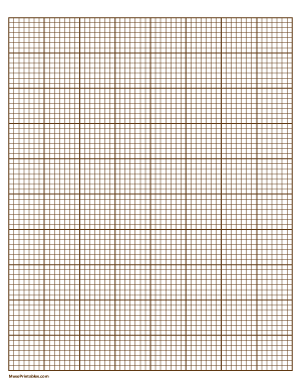 7 Squares Per Inch Brown Graph Paper  - Letter