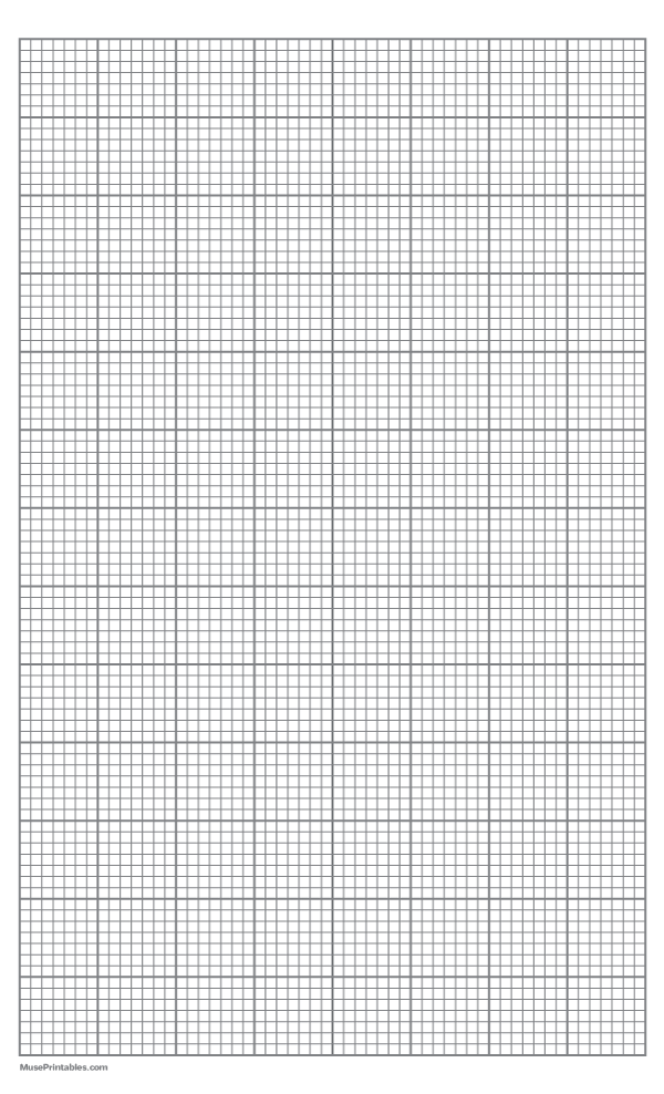 7 Squares Per Inch Gray Graph Paper : Legal-sized paper (8.5 x 14)
