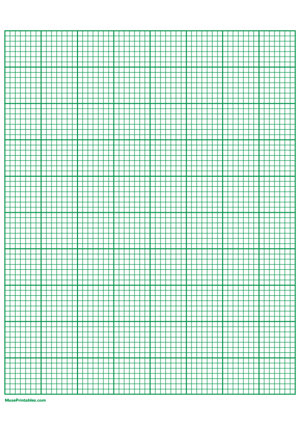 7 Squares Per Inch Green Graph Paper : A4-sized paper (8.27 x 11.69)