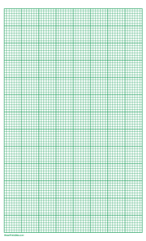 7 Squares Per Inch Green Graph Paper  - Legal