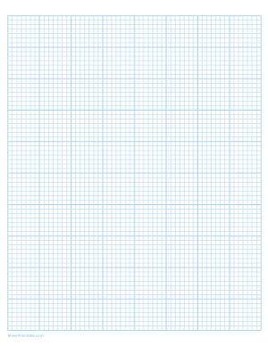 7 Squares Per Inch Light Blue Graph Paper  - Letter