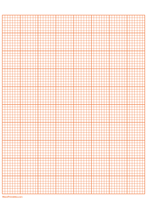 7 Squares Per Inch Orange Graph Paper  - A4