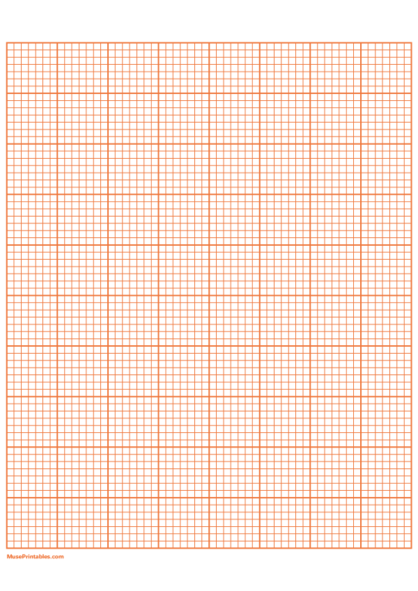 7 Squares Per Inch Orange Graph Paper : A4-sized paper (8.27 x 11.69)