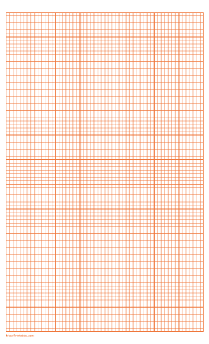 7 Squares Per Inch Orange Graph Paper  - Legal