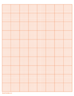 7 Squares Per Inch Orange Graph Paper  - Letter