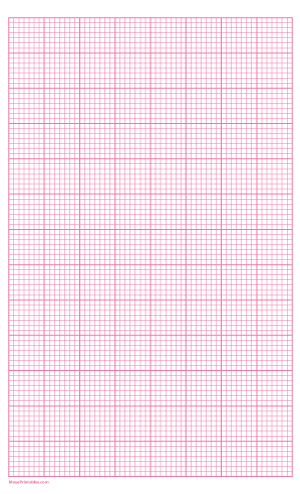 7 Squares Per Inch Pink Graph Paper  - Legal
