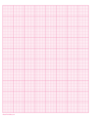 7 Squares Per Inch Pink Graph Paper  - Letter