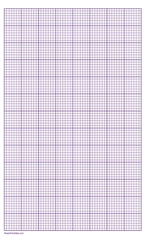 7 Squares Per Inch Purple Graph Paper  - Legal